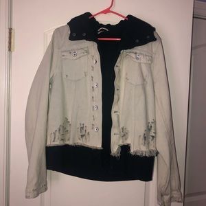 Free People sweatshirt lined jean jacket